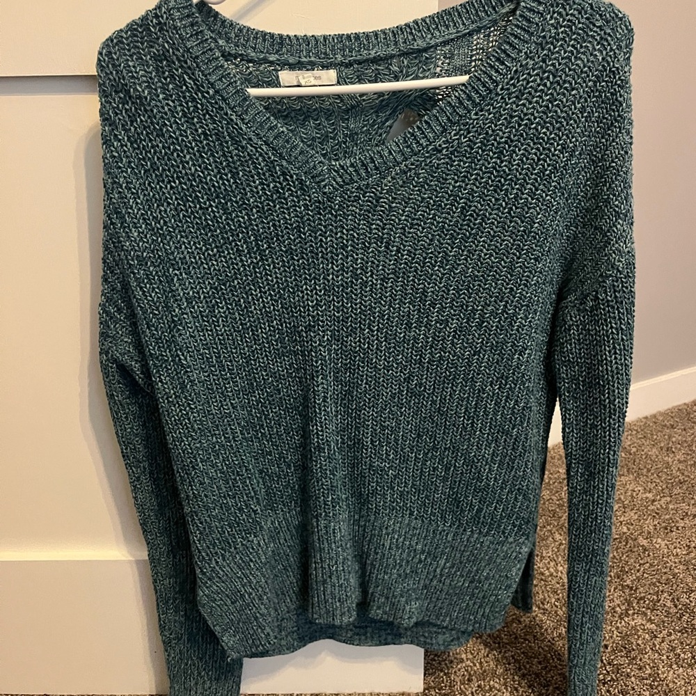 Teal V-Neck Women's Sweater